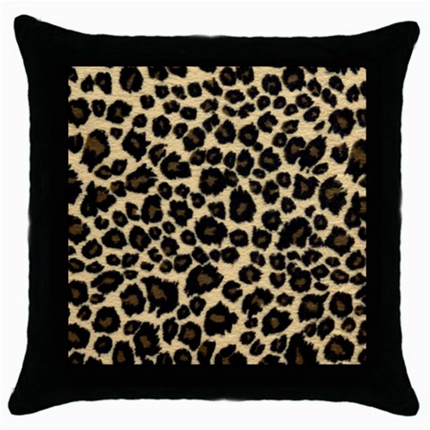 Jaguar Skin Texture, Jaguar Wool Texture, Yellow Throw Pillow Case (Black) from ArtsNow.com Front