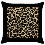 Jaguar Skin Texture, Jaguar Wool Texture, Yellow Throw Pillow Case (Black)