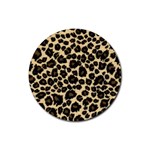 Jaguar Skin Texture, Jaguar Wool Texture, Yellow Rubber Coaster (Round)