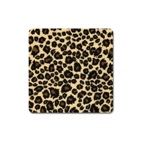 Jaguar Skin Texture, Jaguar Wool Texture, Yellow Square Magnet from ArtsNow.com Front