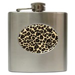 Jaguar Skin Texture, Jaguar Wool Texture, Yellow Hip Flask (6 oz)