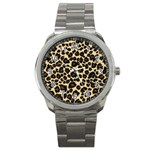 Jaguar Skin Texture, Jaguar Wool Texture, Yellow Sport Metal Watch