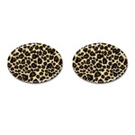 Jaguar Skin Texture, Jaguar Wool Texture, Yellow Cufflinks (Oval)