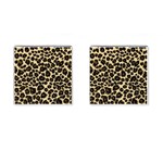 Jaguar Skin Texture, Jaguar Wool Texture, Yellow Cufflinks (Square)