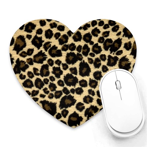 Jaguar Skin Texture, Jaguar Wool Texture, Yellow Heart Mousepad from ArtsNow.com Front