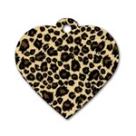 Jaguar Skin Texture, Jaguar Wool Texture, Yellow Dog Tag Heart (One Side)