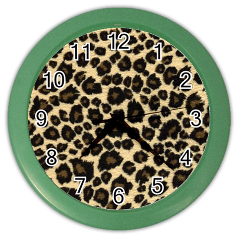 Jaguar Skin Texture, Jaguar Wool Texture, Yellow Color Wall Clock from ArtsNow.com Front