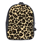 Jaguar Skin Texture, Jaguar Wool Texture, Yellow School Bag (Large)