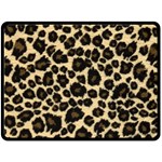 Jaguar Skin Texture, Jaguar Wool Texture, Yellow Fleece Blanket (Large)