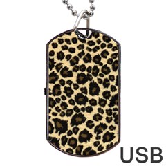 Jaguar Skin Texture, Jaguar Wool Texture, Yellow Dog Tag USB Flash (Two Sides) from ArtsNow.com Back