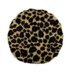 Jaguar Skin Texture, Jaguar Wool Texture, Yellow Standard 15  Premium Round Cushions