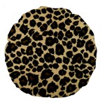 Jaguar Skin Texture, Jaguar Wool Texture, Yellow Large 18  Premium Round Cushions