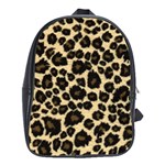 Jaguar Skin Texture, Jaguar Wool Texture, Yellow School Bag (XL)