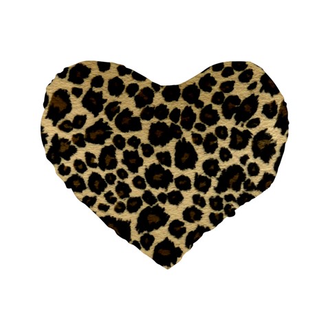 Jaguar Skin Texture, Jaguar Wool Texture, Yellow Standard 16  Premium Heart Shape Cushions from ArtsNow.com Front