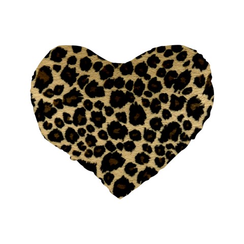 Jaguar Skin Texture, Jaguar Wool Texture, Yellow Standard 16  Premium Heart Shape Cushions from ArtsNow.com Back