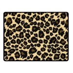 Jaguar Skin Texture, Jaguar Wool Texture, Yellow Two Sides Fleece Blanket (Small)