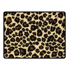 Jaguar Skin Texture, Jaguar Wool Texture, Yellow Two Sides Fleece Blanket (Small) from ArtsNow.com 45 x34  Blanket Back