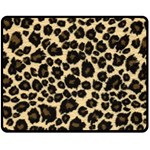 Jaguar Skin Texture, Jaguar Wool Texture, Yellow Two Sides Fleece Blanket (Medium)