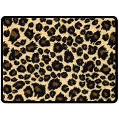 Jaguar Skin Texture, Jaguar Wool Texture, Yellow Two Sides Fleece Blanket (Large) from ArtsNow.com 80 x60  Blanket Front