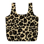 Jaguar Skin Texture, Jaguar Wool Texture, Yellow Full Print Recycle Bag (L)