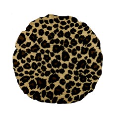 Jaguar Skin Texture, Jaguar Wool Texture, Yellow Standard 15  Premium Flano Round Cushions from ArtsNow.com Front