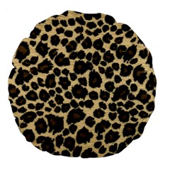 Jaguar Skin Texture, Jaguar Wool Texture, Yellow Large 18  Premium Flano Round Cushions from ArtsNow.com Front