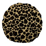 Jaguar Skin Texture, Jaguar Wool Texture, Yellow Large 18  Premium Flano Round Cushions