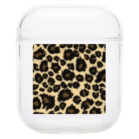 Jaguar Skin Texture, Jaguar Wool Texture, Yellow Soft TPU AirPods 1/2 Case from ArtsNow.com Front