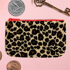 Jaguar Skin Texture, Jaguar Wool Texture, Yellow Large Coin Purse from ArtsNow.com Front