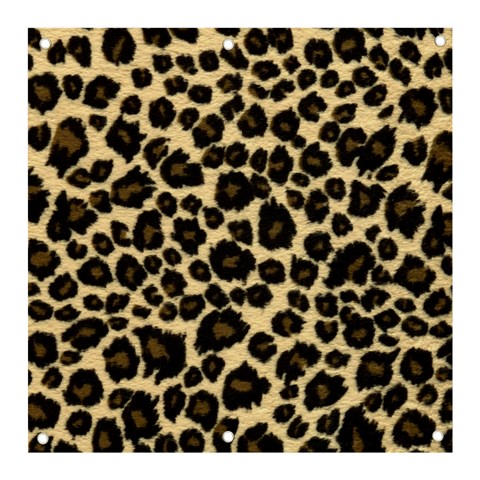 Jaguar Skin Texture, Jaguar Wool Texture, Yellow Banner and Sign 3  x 3  from ArtsNow.com Front