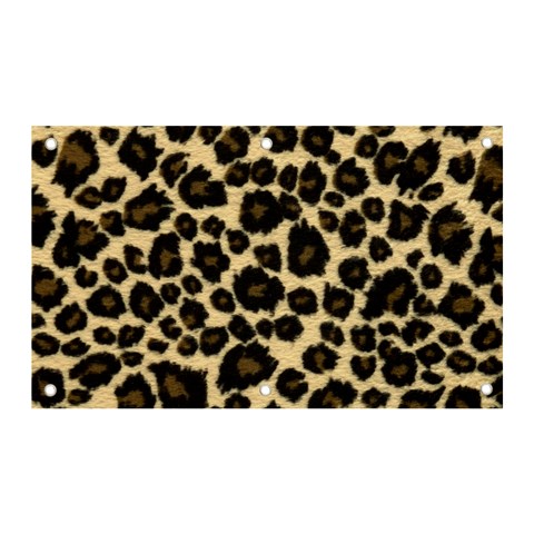 Jaguar Skin Texture, Jaguar Wool Texture, Yellow Banner and Sign 5  x 3  from ArtsNow.com Front