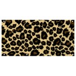 Jaguar Skin Texture, Jaguar Wool Texture, Yellow Banner and Sign 8  x 4 