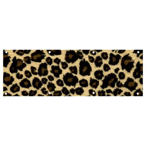 Jaguar Skin Texture, Jaguar Wool Texture, Yellow Banner and Sign 9  x 3  from ArtsNow.com Front