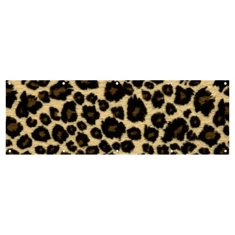 Jaguar Skin Texture, Jaguar Wool Texture, Yellow Banner and Sign 12  x 4  from ArtsNow.com Front