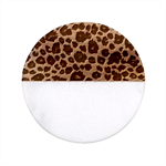 Jaguar Skin Texture, Jaguar Wool Texture, Yellow Classic Marble Wood Coaster (Round) 