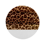 Jaguar Skin Texture, Jaguar Wool Texture, Yellow Marble Wood Coaster (Round)