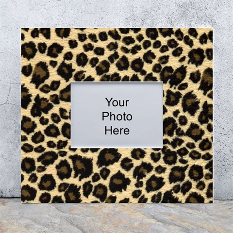 Jaguar Skin Texture, Jaguar Wool Texture, Yellow White Wall Photo Frame 5  x 7  from ArtsNow.com Front