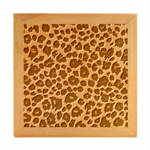 Jaguar Skin Texture, Jaguar Wool Texture, Yellow Wood Photo Frame Cube