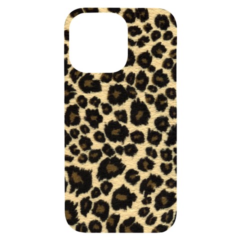 Jaguar Skin Texture, Jaguar Wool Texture, Yellow iPhone 14 Pro Max Black UV Print Case from ArtsNow.com Front