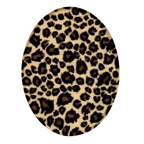 Jaguar Skin Texture, Jaguar Wool Texture, Yellow Oval Glass Fridge Magnet (4 pack) from ArtsNow.com Front