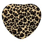 Jaguar Skin Texture, Jaguar Wool Texture, Yellow Heart Glass Fridge Magnet (4 pack)