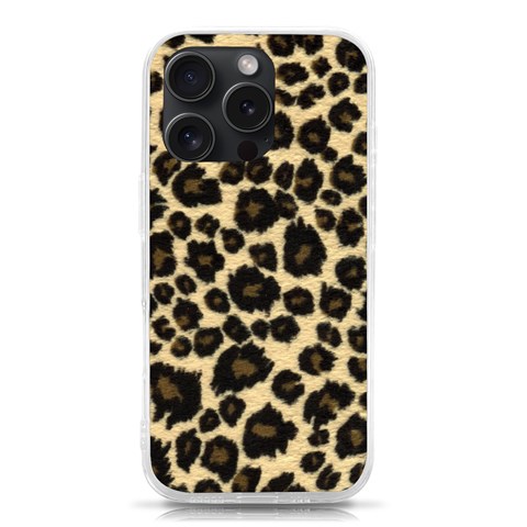 Jaguar Skin Texture, Jaguar Wool Texture, Yellow iPhone 15 Pro TPU UV Print Case from ArtsNow.com Front