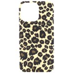 Jaguar Skin Texture, Jaguar Wool Texture, Yellow iPhone 15 Pro Max Black UV Print PC Hardshell Case