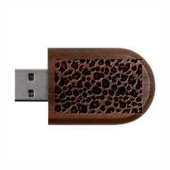 Jaguar Skin Texture, Jaguar Wool Texture, Yellow Wood Oval USB Flash Drive from ArtsNow.com USB