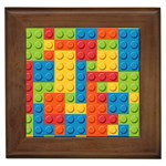 Lego Bricks, Colorful Dots Background Framed Tile