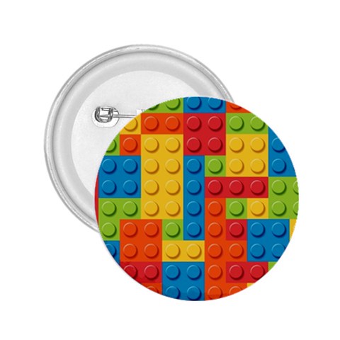 Lego Bricks, Colorful Dots Background 2.25  Buttons from ArtsNow.com Front