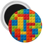 Lego Bricks, Colorful Dots Background 3  Magnets