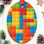 Lego Bricks, Colorful Dots Background Ornament (Oval)