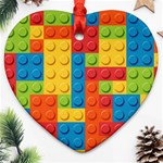 Lego Bricks, Colorful Dots Background Ornament (Heart)