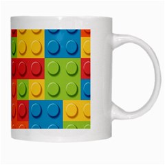 Lego Bricks, Colorful Dots Background White Mug from ArtsNow.com Right